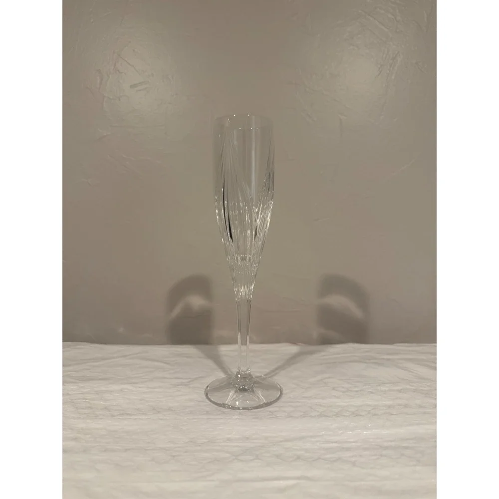 Waterford Champagne Flute Unisex 9.25in Clear Excellent Marquis Rainfall Crystal